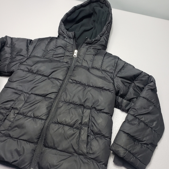 wonder nation kids gender neutral black puffer Jacket size XS 4-5 - Picture 3 of 8